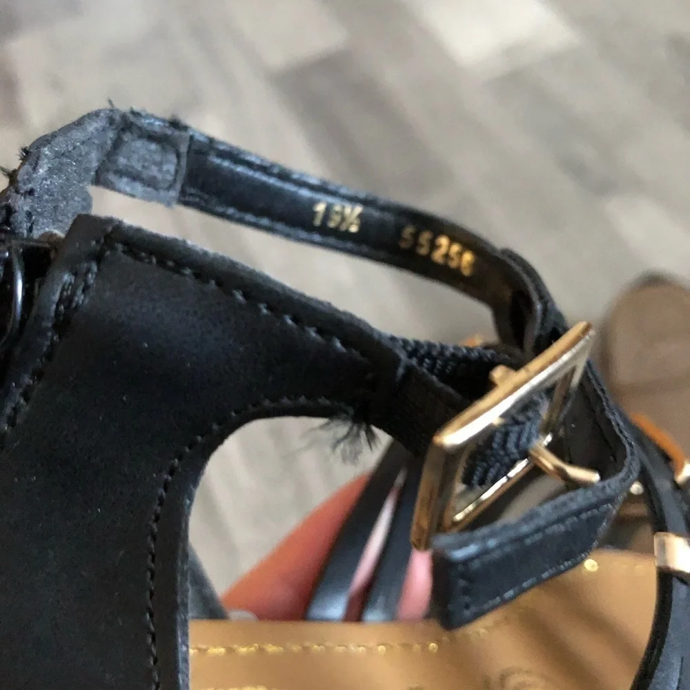 Tropicana Girls Black Leather Sandals - Picture 8 of 8